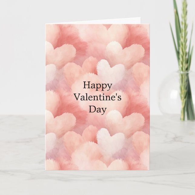 Carte Blush Pink Cream Hearts Love Valentine's Day (Devant)