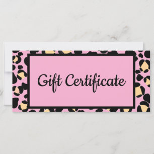 Carte Blush Pink Leopard Lash certificat cadeau beauté
