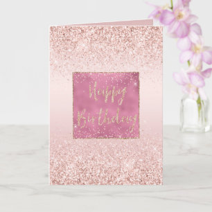 Carte Blush Pink Ombre Glitzy Parties scintillant Sparkd