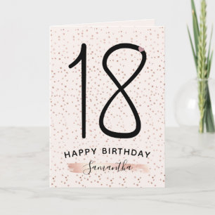 Carte Blush Pink & Rose Gold 18e anniversaire