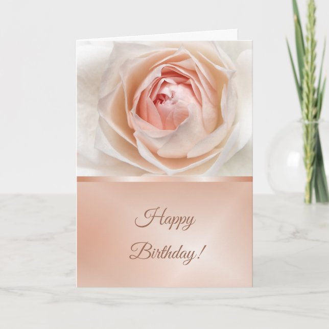 Carte Blush Rose Rose Gold Anniversaire (Devant)