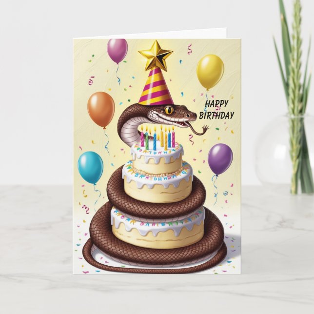 Carte Boa constrictor enroulé autour du gâteau (Devant)