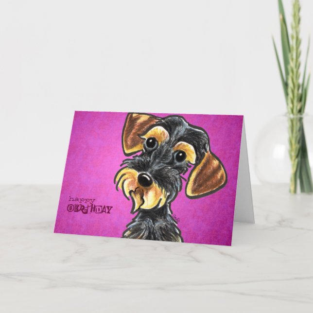 Carte Boar sauvage À poils durs Dachshund Anniversaire P (Devant)
