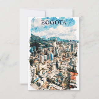 Carte Bogota Colombie Vue de la ville Aquarelle