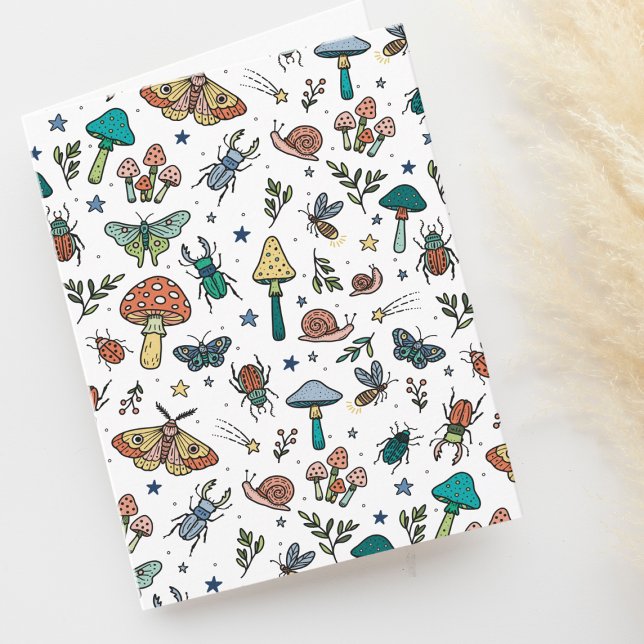 Carte Bogues mignons et champignons Motif de la forêt no (Créateur téléchargé)