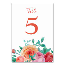 Carte Bohemian Bold Floral Mariage Table Card