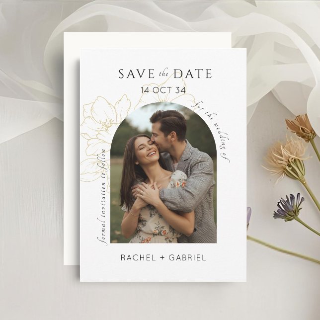 Carte Boho Arch mariage floral Enregistrer la date (Créateur téléchargé)