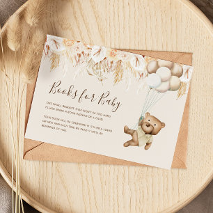 Carte Boho Bear Book Demande Baby shower