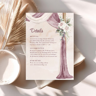 Carte Boho Blush Pink Purple Canopy Détails du Mar