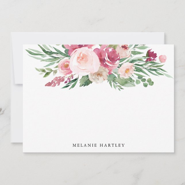 Carte Boho Blush & Rose Spring Aquarelle Florale (Devant)