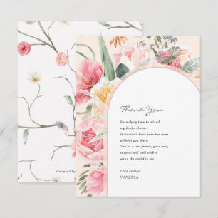 Carte Boho bohème fleuri rose nuptiale