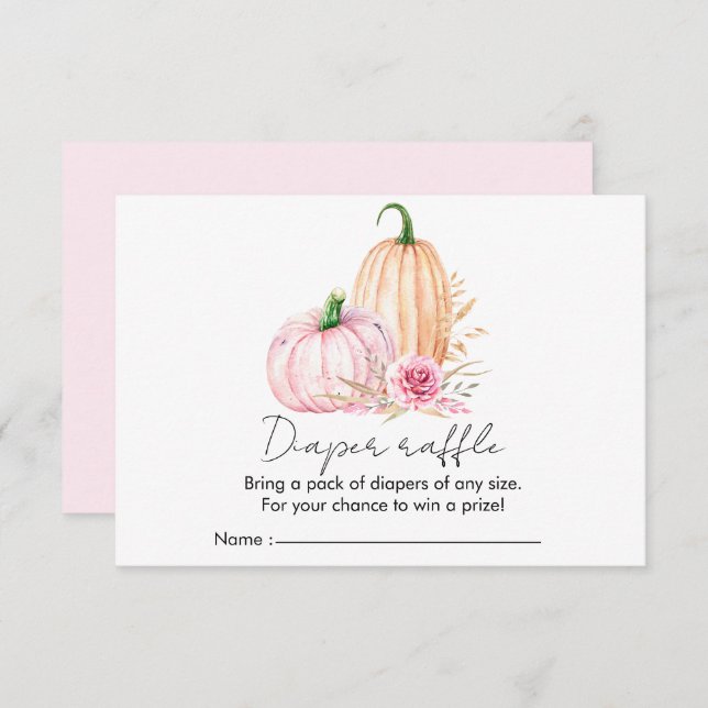 Carte Boho Boho Citrouille Baby-shower (Devant / Derrière)