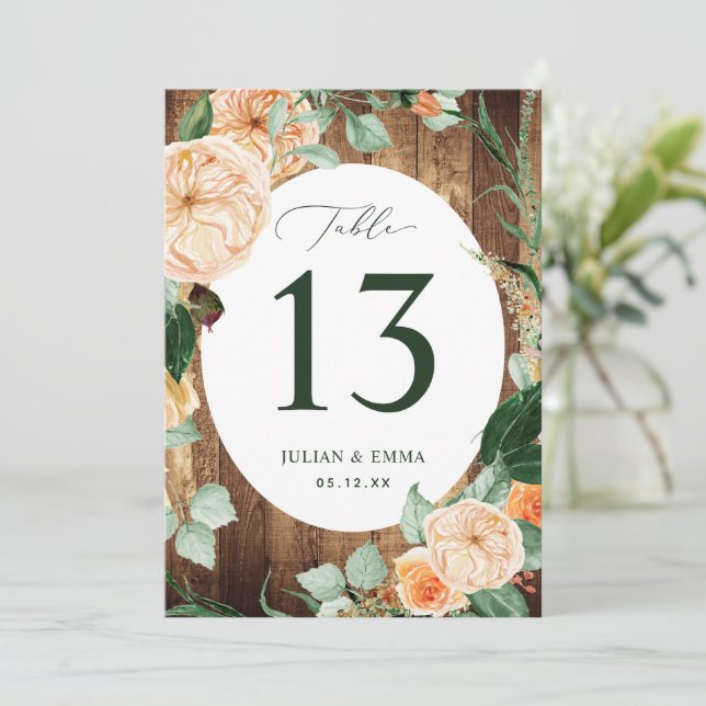 Carte Boho Botanique Rustique Ferme Grange Floral Person (Debout devant)