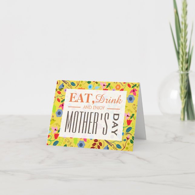 Carte Boho Chic Floral Fête des Mères (Devant)