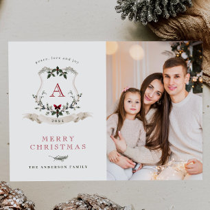 Carte Boho Christmas One Photo Holiday