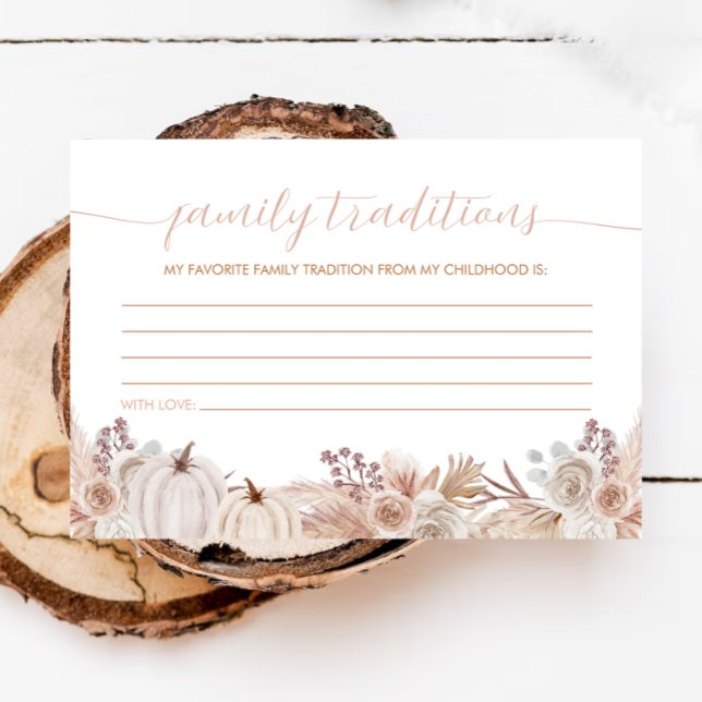 Carte Boho Citrouille Baby shower Famille Traditio (Créateur téléchargé)