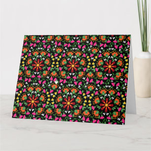 Carte Boho Design Bold Color Floral