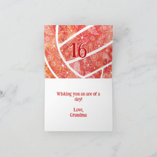 Carte boho doodle plumes orange volley anniversaire