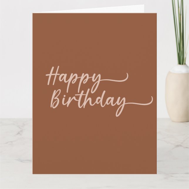 Carte Boho Été Brown Terracotta Branché Joyeux Anniversa (Devant)