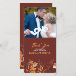 Carte Boho Fleur sauvage Automne Mariage de automne Phot