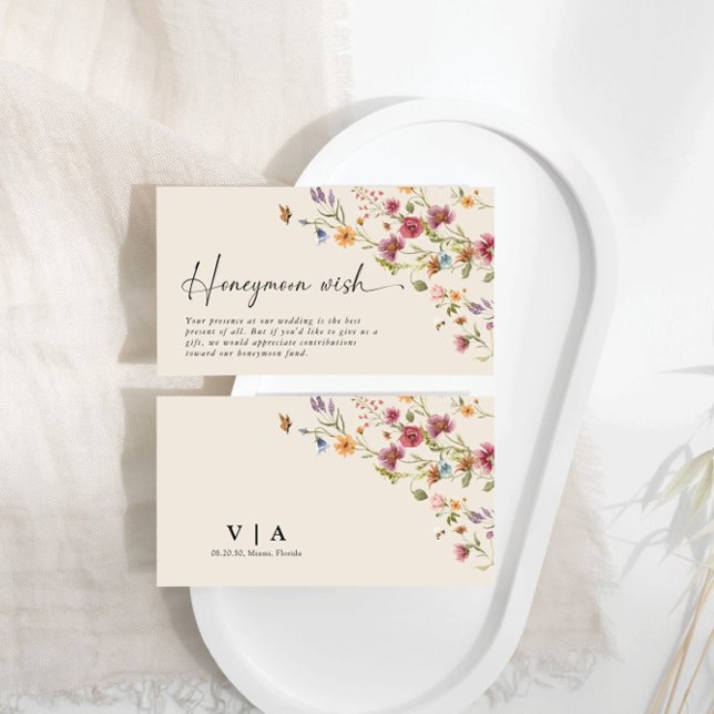 Carte Boho Fleur sauvage de voyage de noces (Créateur téléchargé)