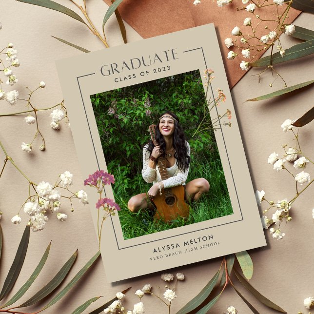 Carte Boho Fleur sauvage Girl Lycée Graduation (Créateur téléchargé)