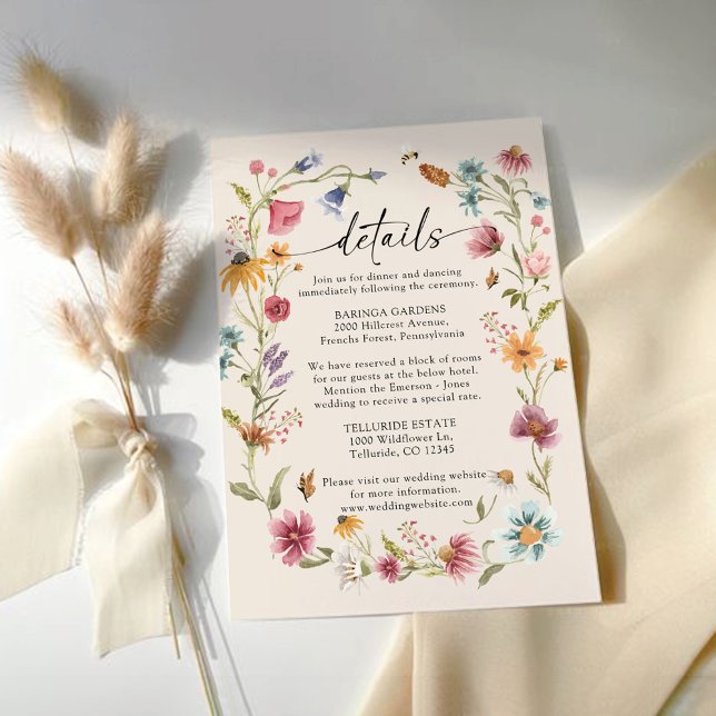 Carte Boho Fleur sauvage Mariage (Créateur téléchargé)