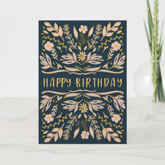 Carte Boho Floral Birthday Card for Her
