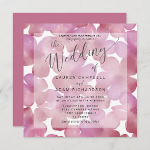 Carte Boho Floral Blush Pink Aquarelle Mariage Inviter