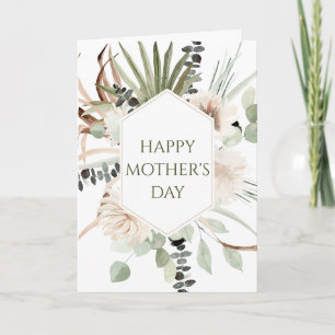Carte Boho Floral Frame Fête des Mères