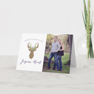 Carte Boho French Christmas Reindeer Typographie