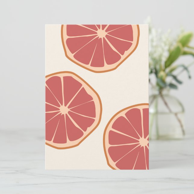 Carte Boho Grapefruit Slices Tropical Summer Print (Debout devant)