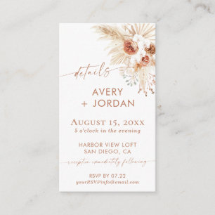 Carte Boho Mariage Events   Pampas Grasse