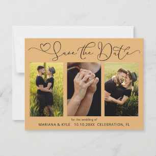 Carte Boho moderne Yellow Photos Mariage Enregistrer la 