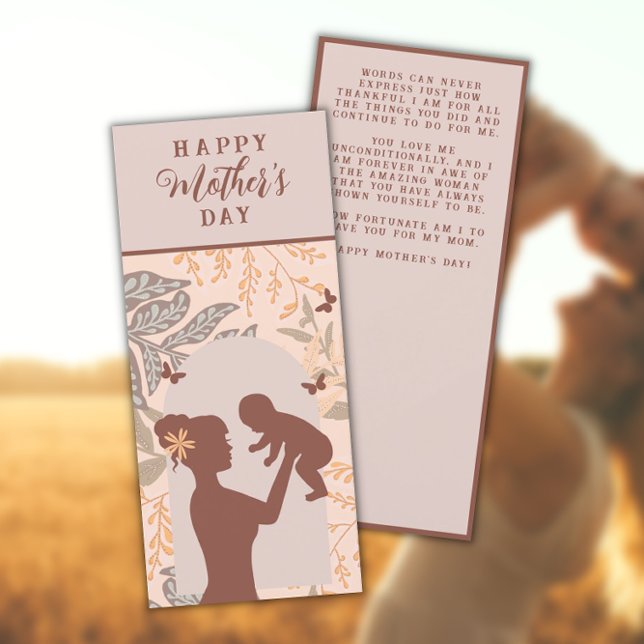 Carte Boho Mother's Day Card (rouille/pêche) (Créateur téléchargé)