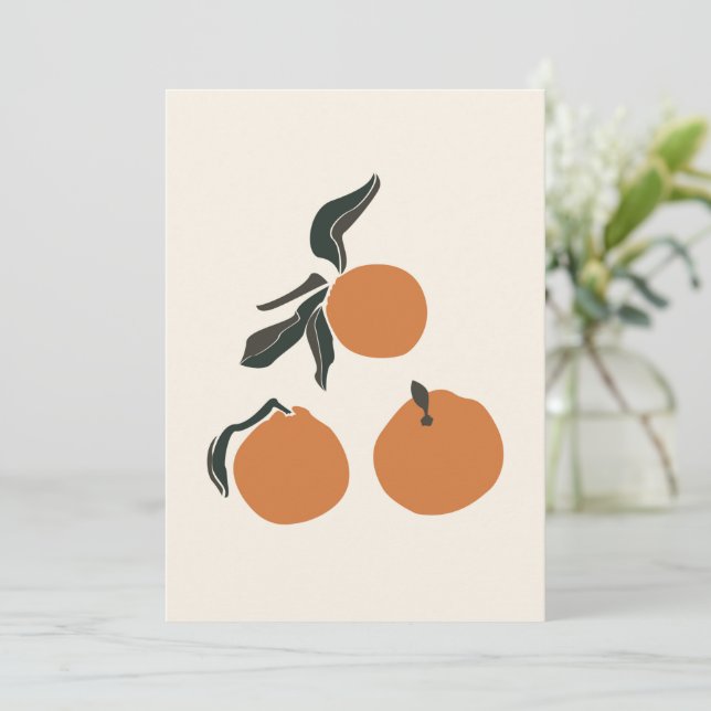 Carte Boho Orange Fruit Tropical Summer Print (Debout devant)