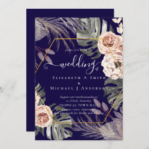 Carte BOHO PAMPAS GRASS Mariage TROPICAL