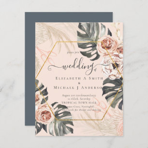 Carte BOHO PAMPAS GRASS Mariage TROPICAL