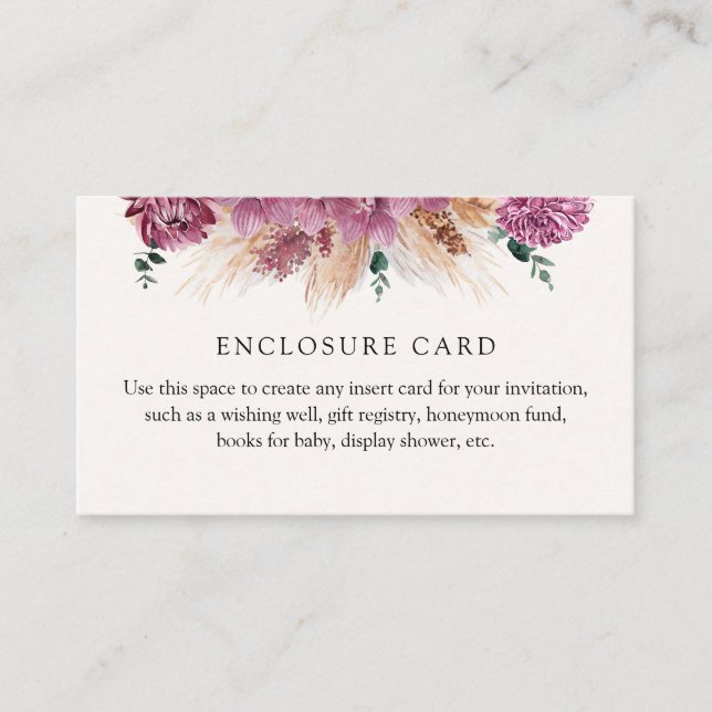 Carte Boho Pampas Grass personnalisée (Devant)