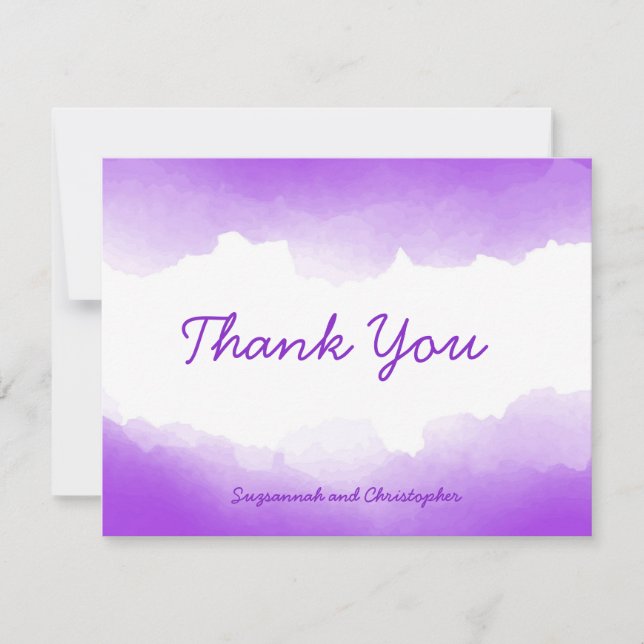 Carte Boho Pastel Purple Ombre Aquarelle personnalisée (Devant)