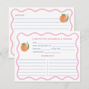 Carte Boho Pink Doodle Citrus Fête des mariées Rec