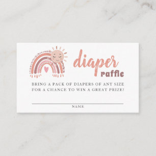 Carte Boho Rainbow & Sun Diaper Raffle Encapage