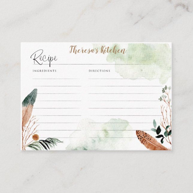 Carte Boho Recette pour Fête des mariées (Devant)