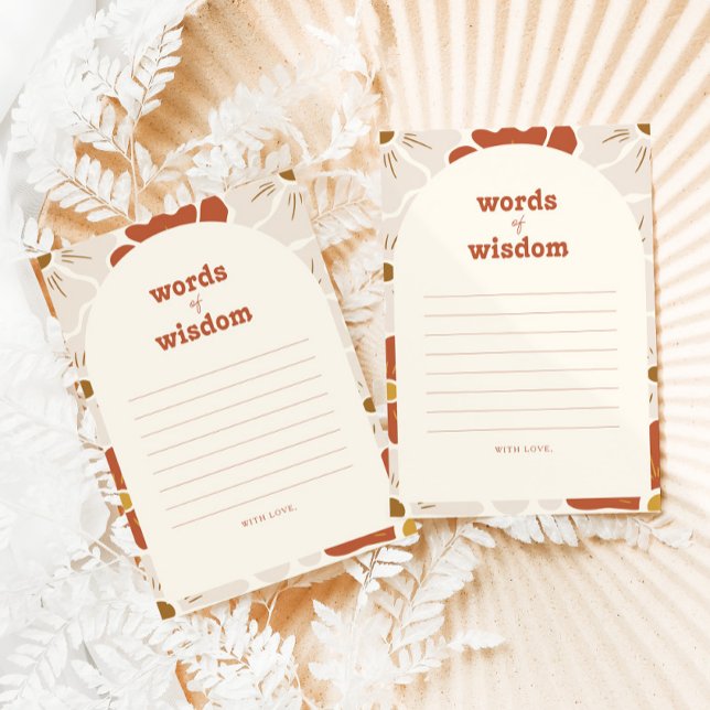 Carte Boho Retro Super Words Wisdom Advice (Créateur téléchargé)