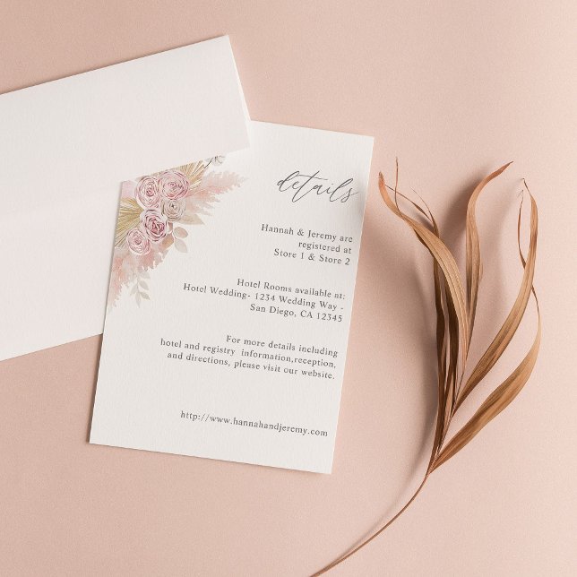 Carte Boho rose Floral SM (Créateur téléchargé)