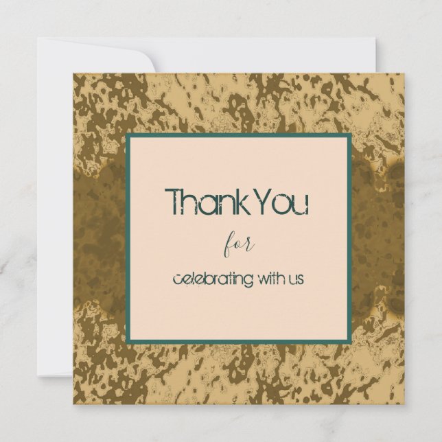 Carte Boho Rustic Splatter Conception Turquoise Cadre (Devant)