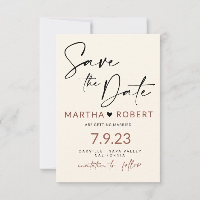 Carte Boho Save the Date Card with Photo (Devant)