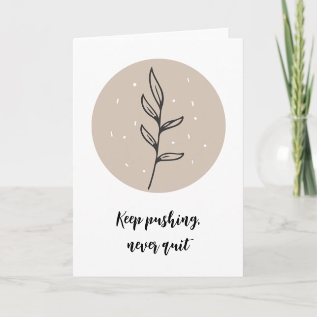 Carte Boho Style Floral Greeting Card Design délicat (Devant)