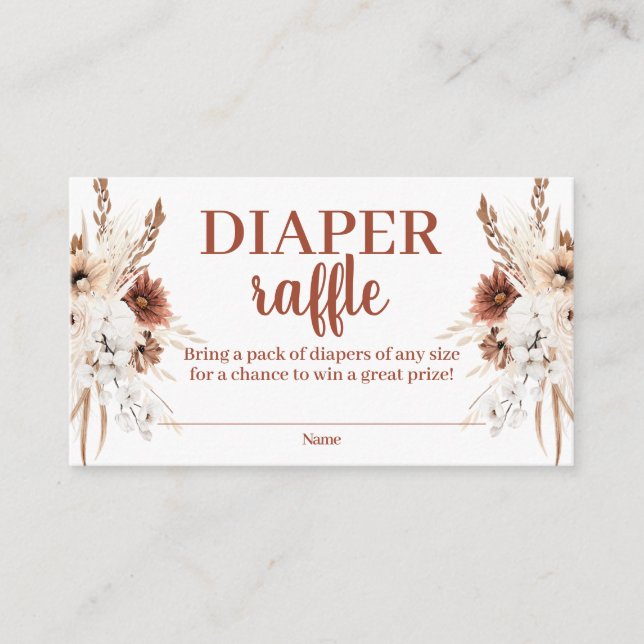 Carte Boho Terracotta Diaper Raffin Enclôture (Devant)