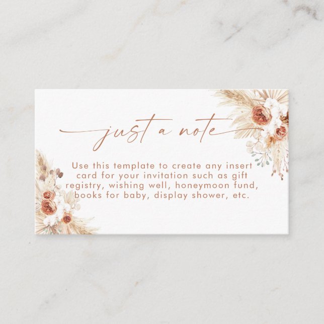 Carte Boho | Terracotta Juste Une Carte Note (Devant)